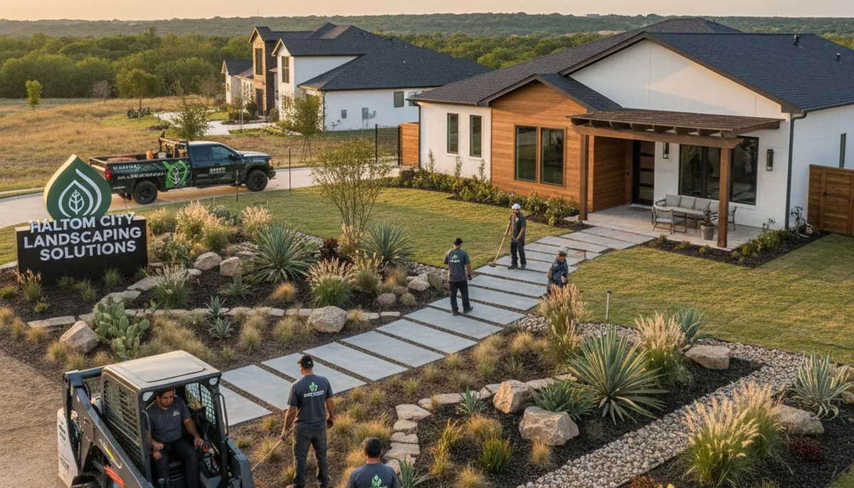 Fort Worth, TX landscaping team providing professional lawn care services for residential properties