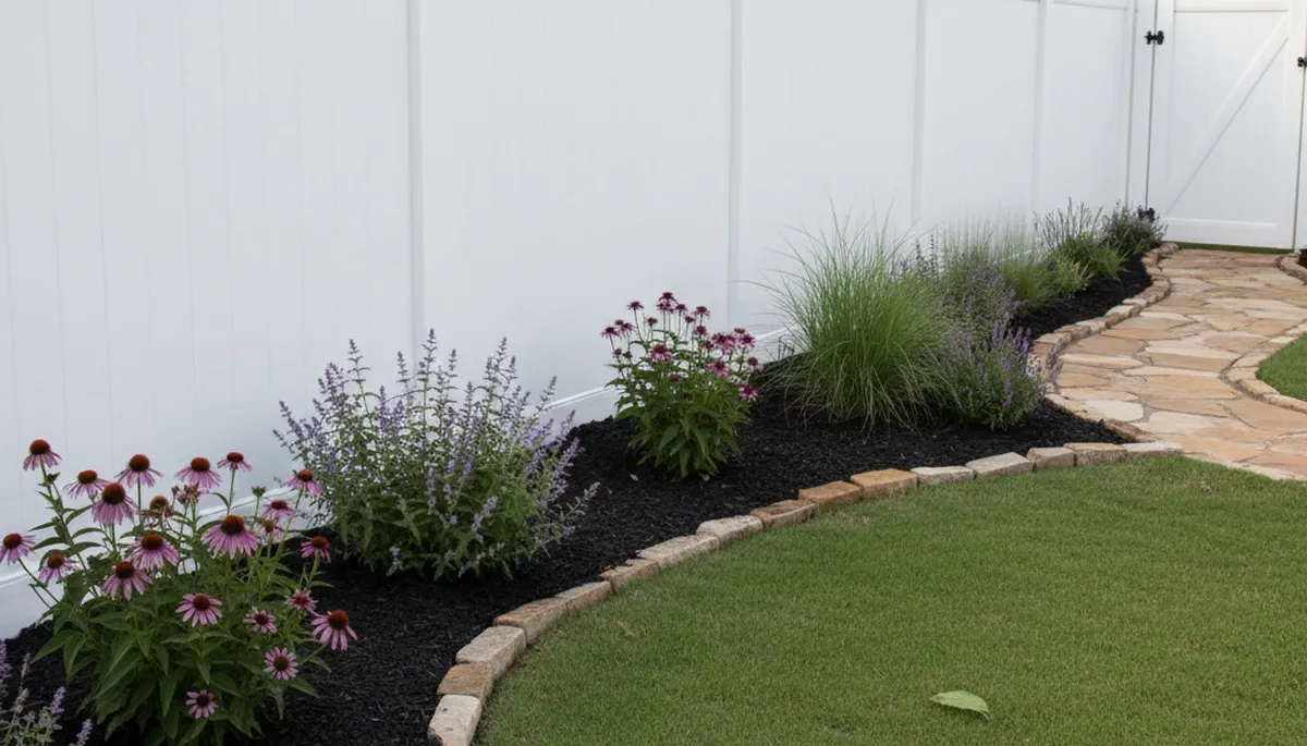 New white wooden privacy fence installation by landscaping pros in Fort Worth, TX